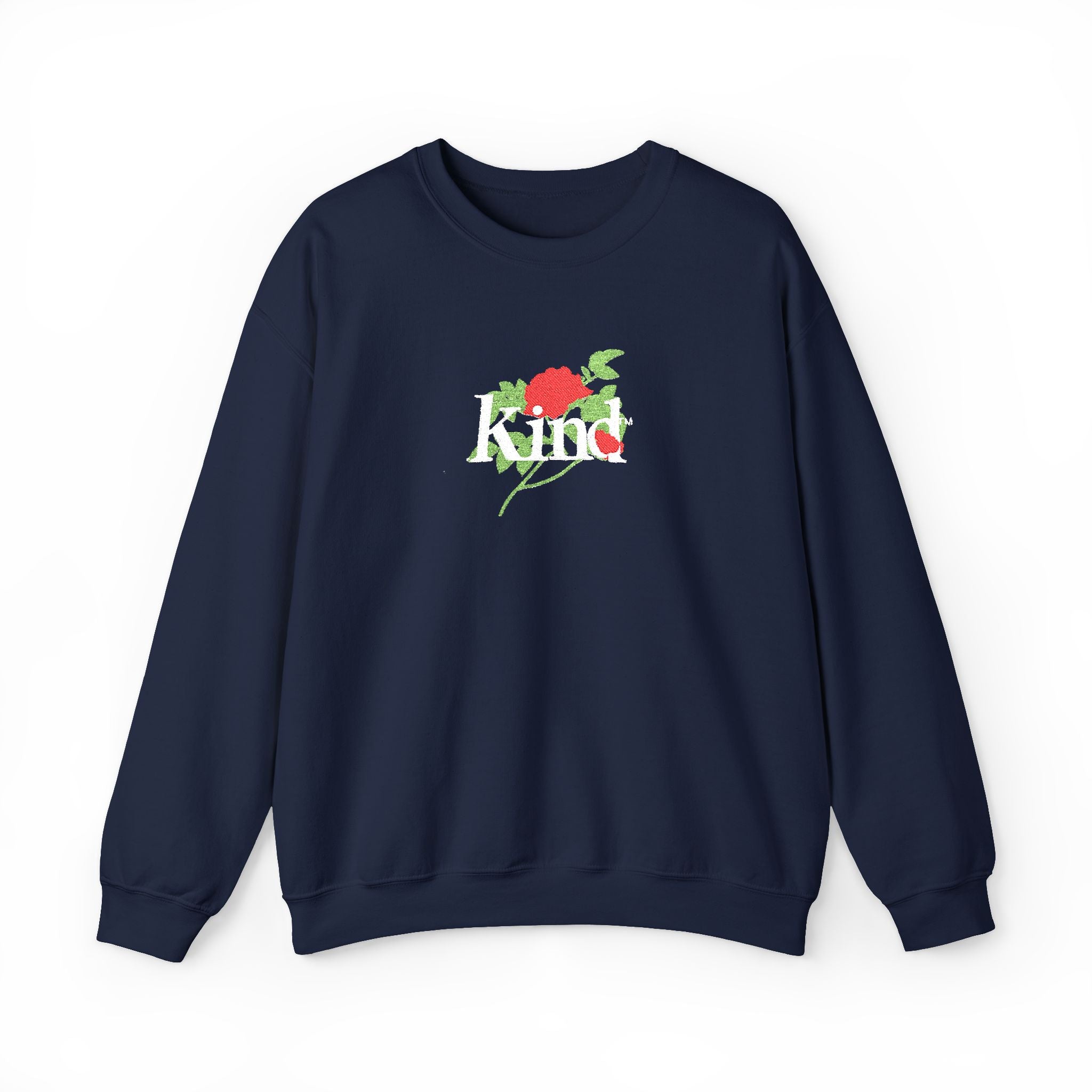 Kind Floral Crewneck Sweatshirt — Floral 'Kind' Graphic Pullover