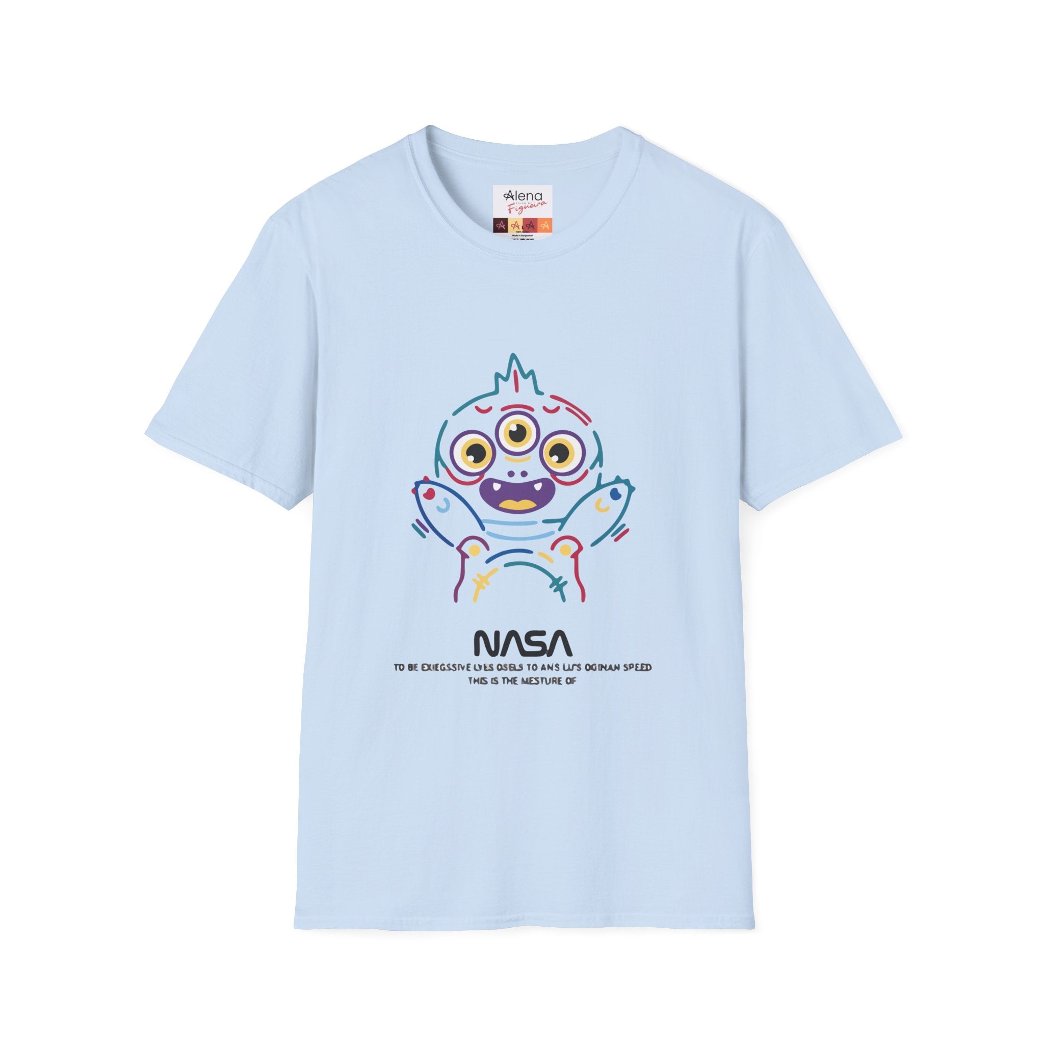 NASA Cute Alien T-Shirt — Colorful Cartoon Space Monster Tee
