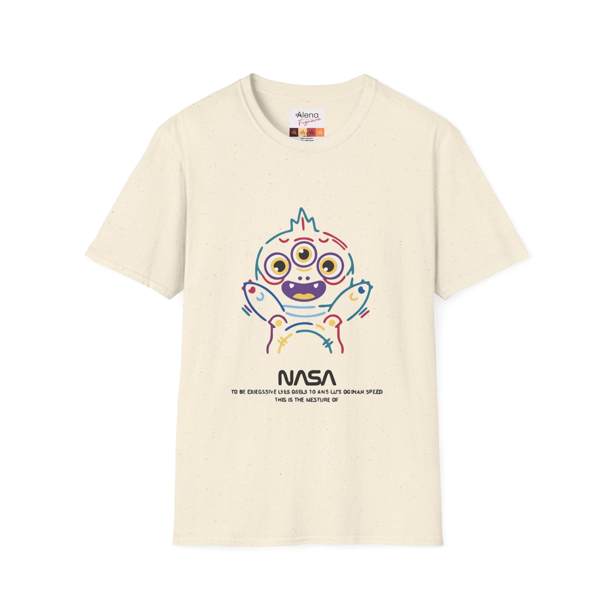NASA Cute Alien T-Shirt — Colorful Cartoon Space Monster Tee