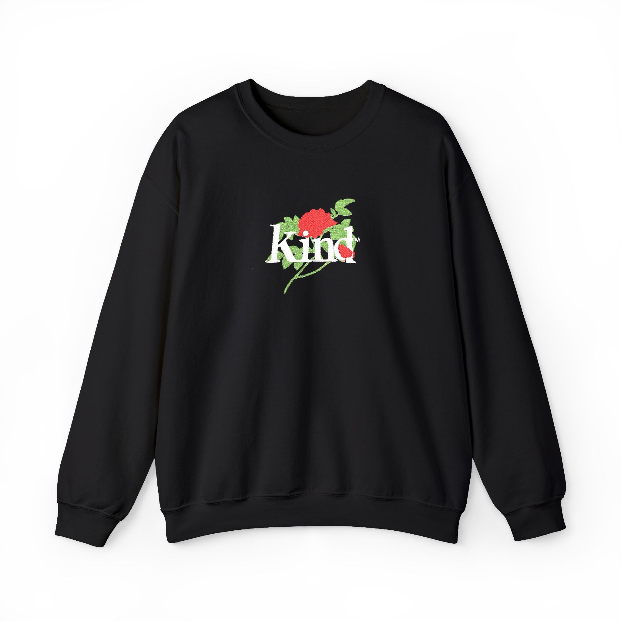 Kind Floral Crewneck Sweatshirt — Floral 'Kind' Graphic Pullover