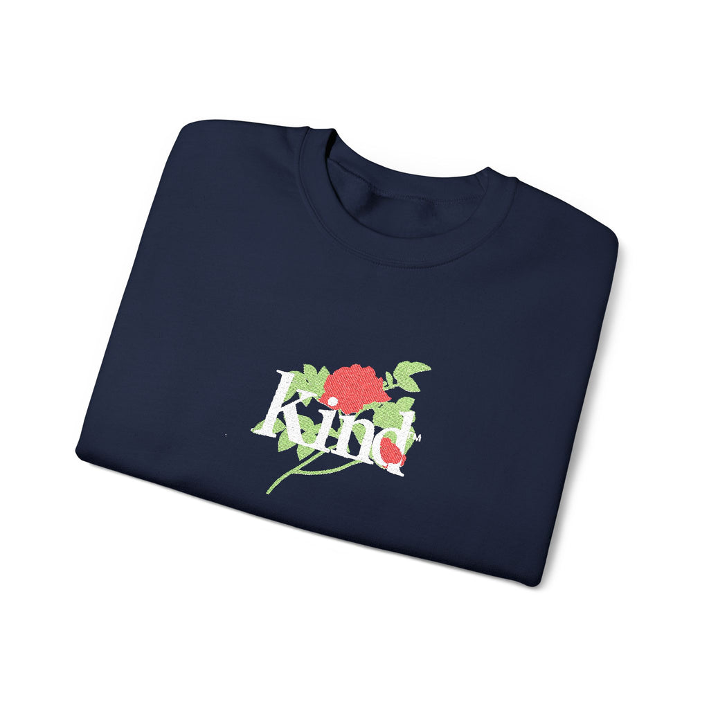 Kind Floral Crewneck Sweatshirt — Floral 'Kind' Graphic Pullover