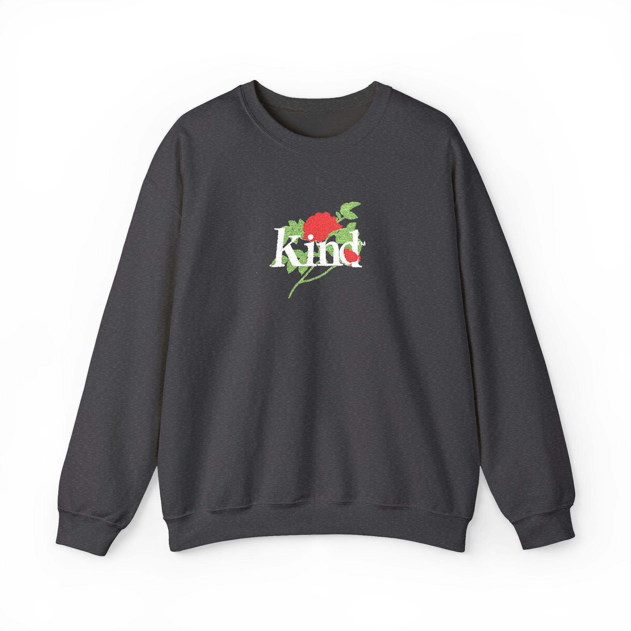 Kind Floral Crewneck Sweatshirt — Floral 'Kind' Graphic Pullover