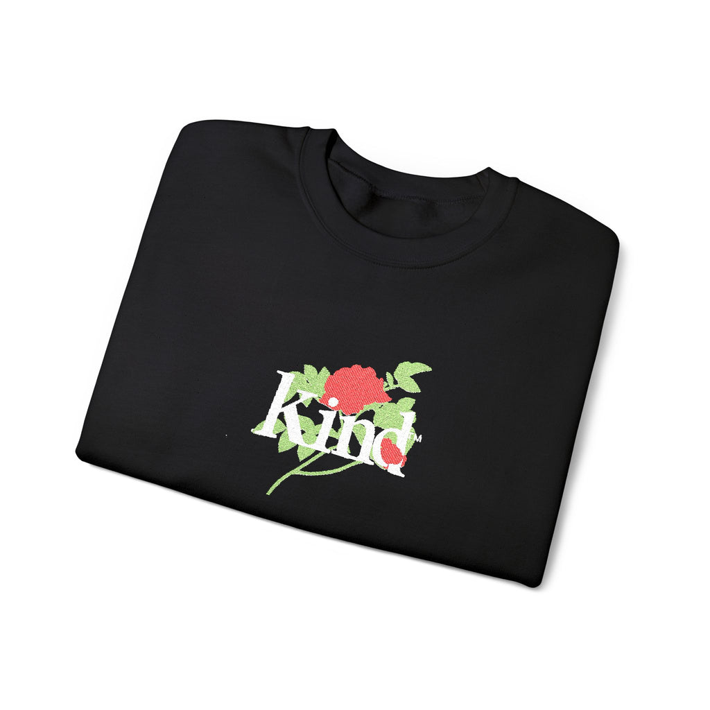 Kind Floral Crewneck Sweatshirt — Floral 'Kind' Graphic Pullover