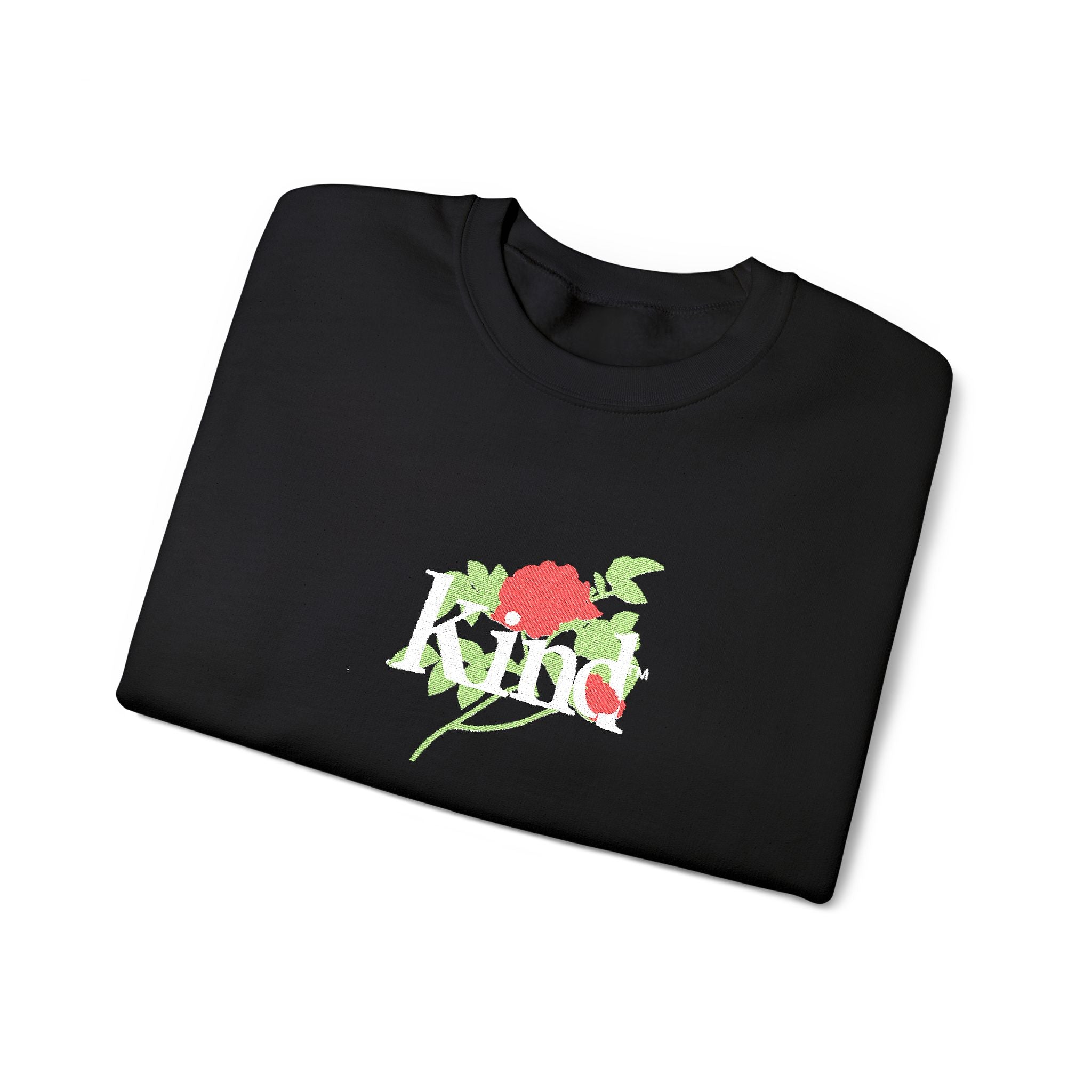 Kind Floral Crewneck Sweatshirt — Floral 'Kind' Graphic Pullover