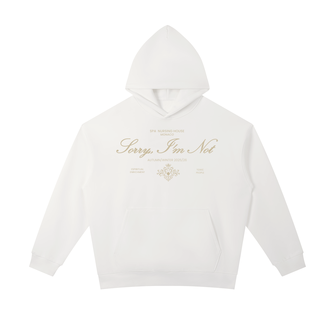 Sorry I’m Not Hoodie — Minimal Script Graphic Pullover