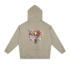 Floral Bouquet Drop-Shoulder Hoodie "For You With Love" Vintage Flower Tee