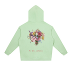 Floral Bouquet Drop-Shoulder Hoodie "For You With Love" Vintage Flower Tee