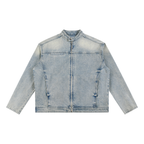 ROSES VINTAGE WASH ZIP DENIM JACKET