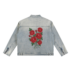 ROSES VINTAGE WASH ZIP DENIM JACKET