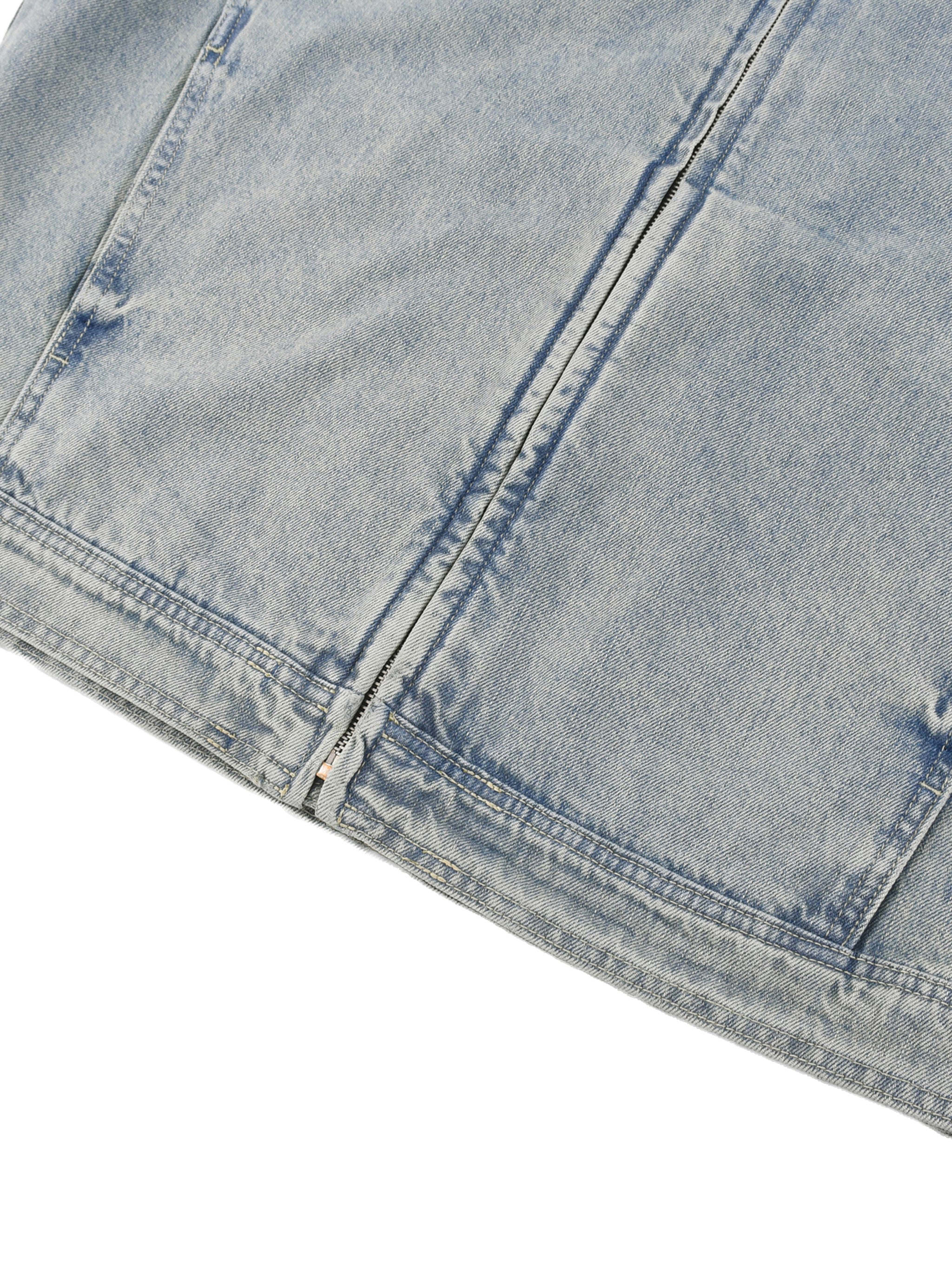 ROSES VINTAGE WASH ZIP DENIM JACKET