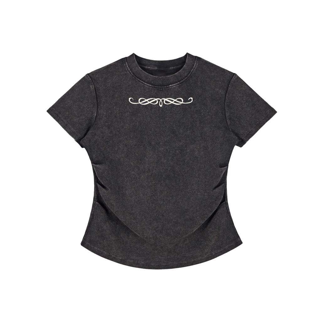 Vintage Washed Bodycon Cotton T-Shirt
