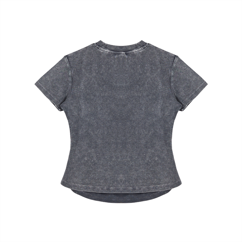 Vintage Washed Bodycon Cotton T-Shirt